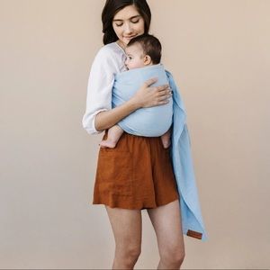 WILDBIRD sling in cornflower blue+rose gold ring